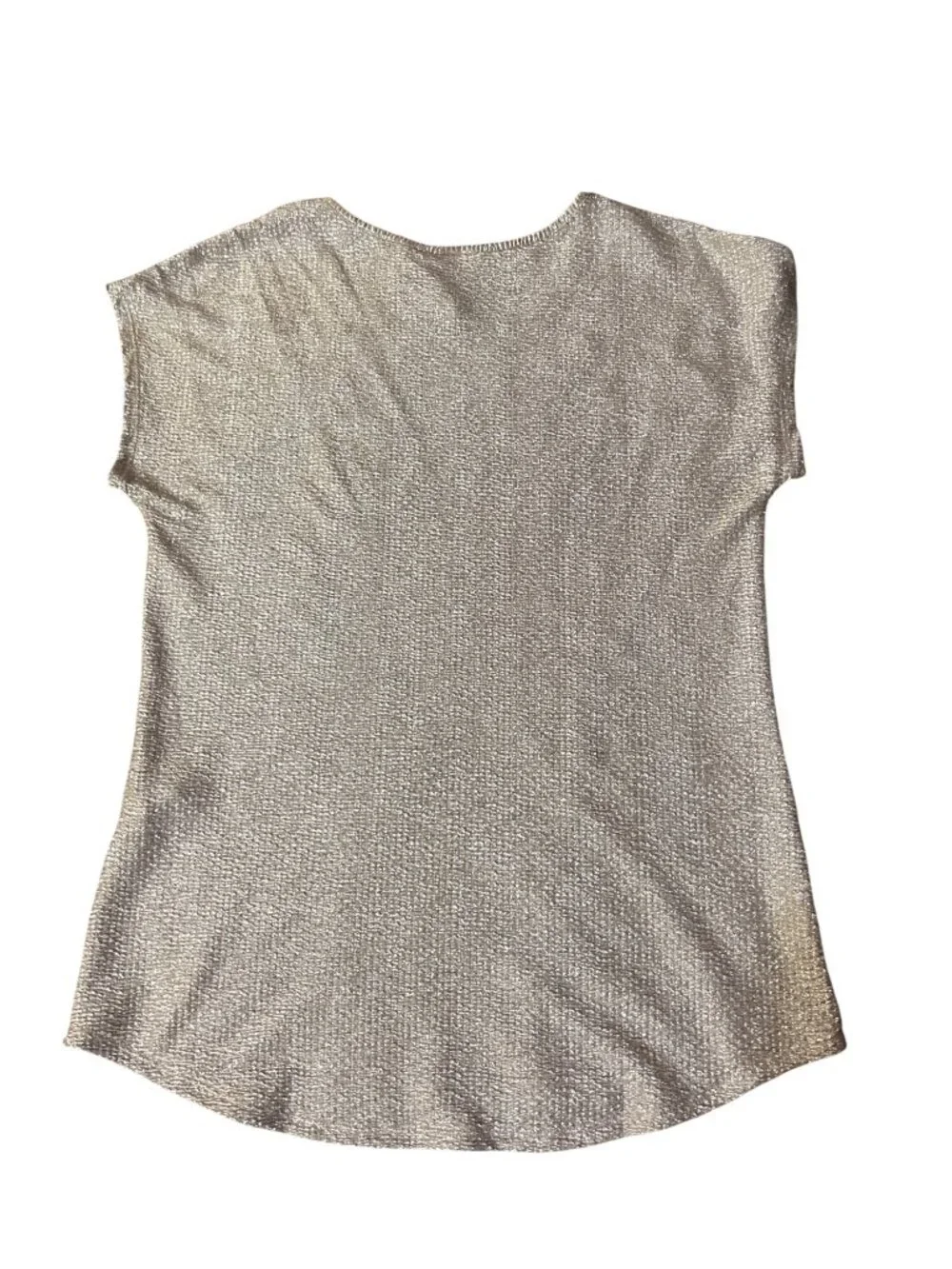 NEW Chicos Sierra Shimmer Tee Champagne Metallic Womens 1 M - Picture 4 of 15